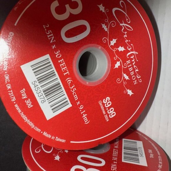 Lot of 2 NEW Holiday Wired Edge Ribbon - Gingerbread Men - 2.5"W x 30 Feet - Picture 3 of 3